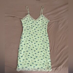 Green and Blue Floral Dress